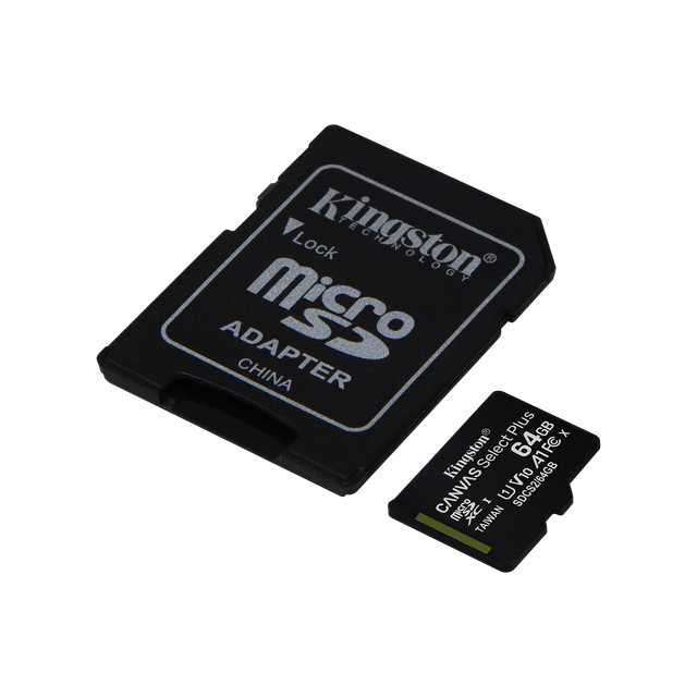  Kingston Canvas Select Plus 64 GB Class 10/UHS-I (U1) microSDXC - incl adapter - 100 MB/s Read SDCS2/64GB