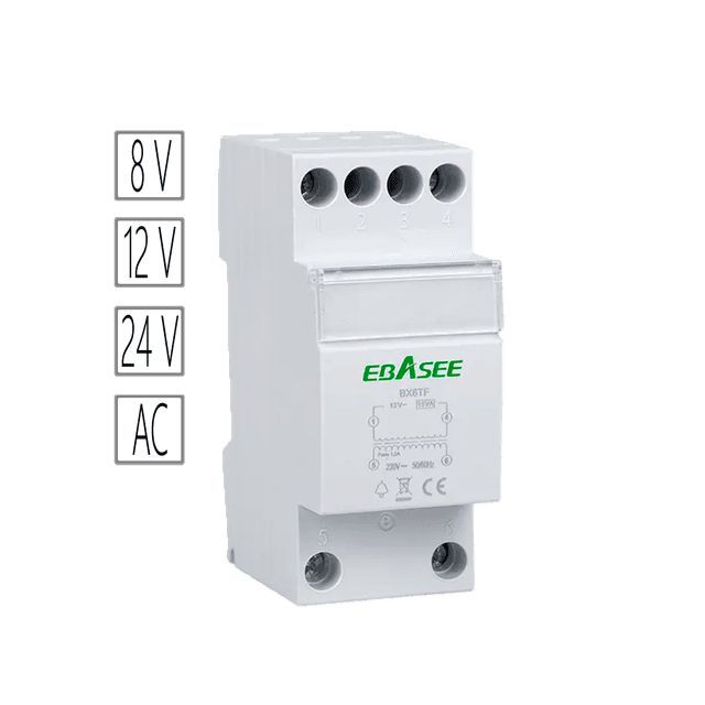 AC Doorbell Transformer DIN Rail 15VA 8/12/24V AC Output | Video Doorbell Compatible