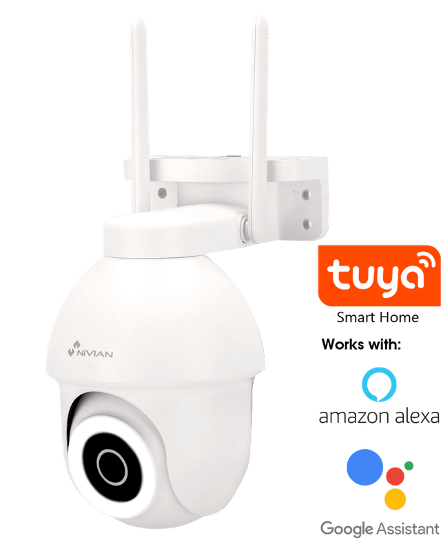 Nivian Smart PT Wi-Fi Camera, 4 MPix, Pan / Tilt / Auto Tracking, 10m IR, colour at night smartlight