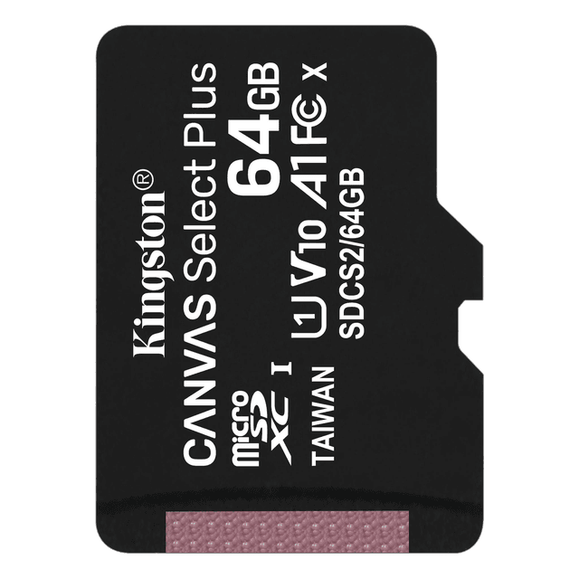  Kingston Canvas Select Plus 64 GB Class 10/UHS-I (U1) microSDXC - 100 MB/s Read SDCS2/64GBSP